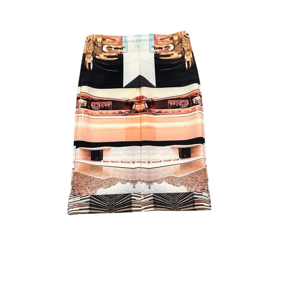 CLOVER CANYON PENCIL TUBE SCUBA PULLON PRINT BODYCON SKIRT S